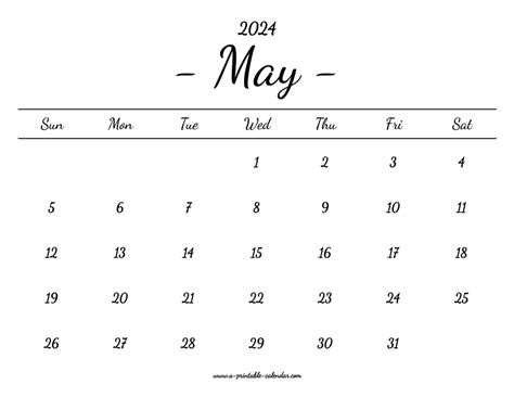 2024 May Calender Eilis Harlene