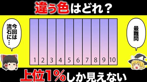 【ゆっくり解説】色覚テスト。あなたはどれくらい色を見分けられる？【超上級編】 Youtube