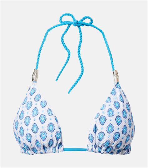 La Croissette Reversible Bikini Top In Blue Heidi Klein Mytheresa