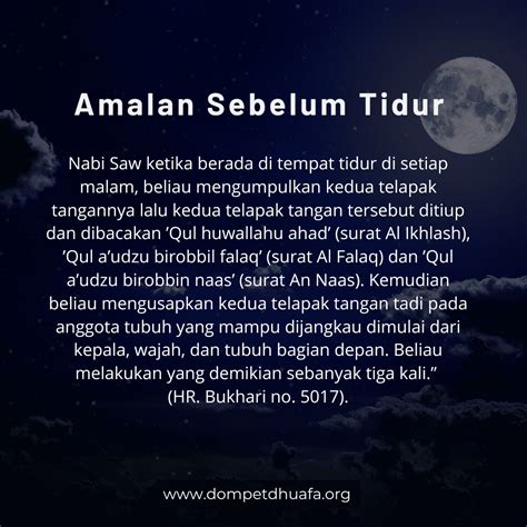 7 Amalan Sebelum Tidur Anjuran Rasulullah