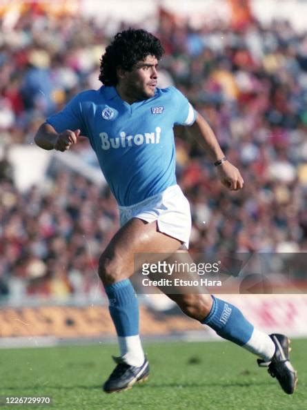 Diego Maradona of Napoli in action during the Serie A match between ...