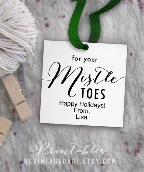 For Your Mistle Toes Tags Printable Editable Christmas Tag Etsy