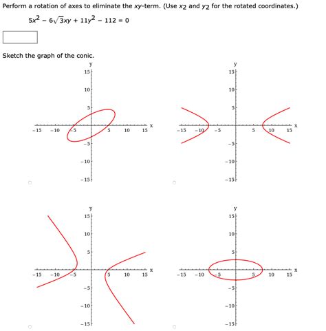 Solved Perform A Rotation Of Axes To Eliminate The Xy Term