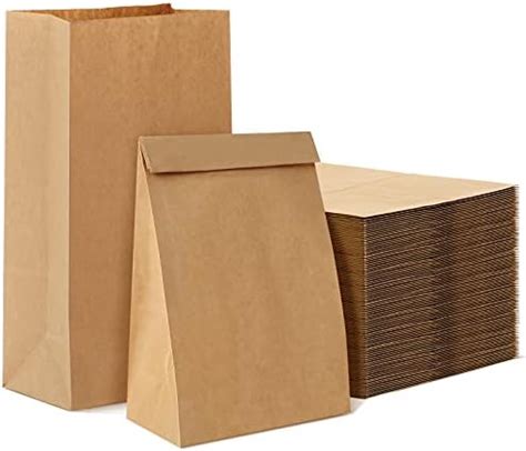 HONGECB 100PCS Sac Papier Kraft à Fond Marron Sachet Cadeau Pochette