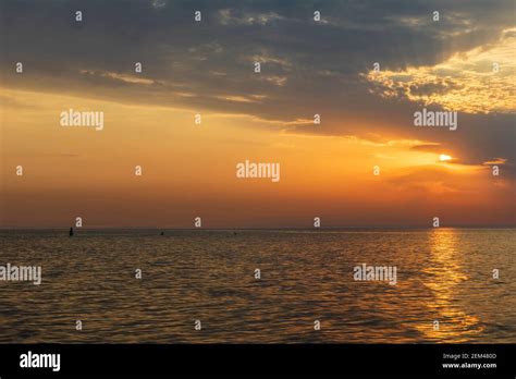 Beautiful sunset over the Caspian Sea Stock Photo - Alamy