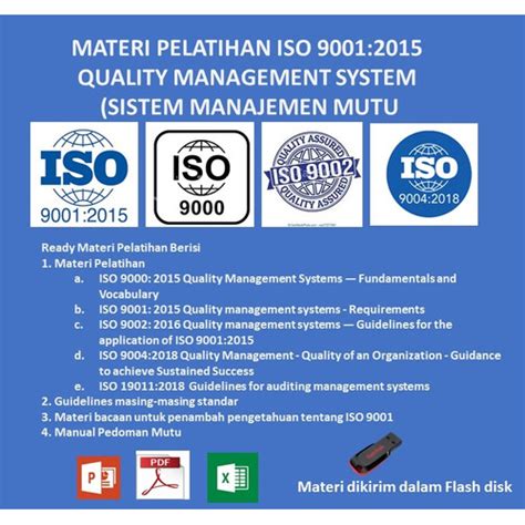 Jual Materi Pelatihan Iso 9001 Sistem Manajemen Mutu Lengkap Iso 9000