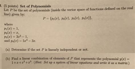 Solved Set Of Polynomials Let P Be The Set Of Polynomials Chegg