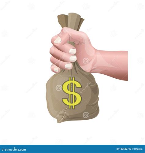 Hand Holding Money Bag Stock Vector Illustration Of Marketing 133632713