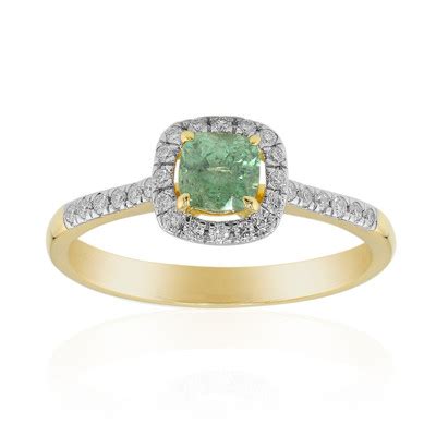 0 468ct Madagaskar Demantoid 585 Gold Ring Diamanten