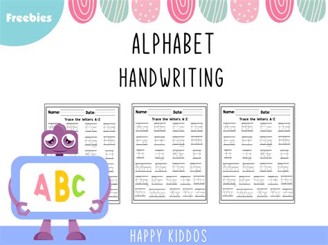 Alphabet Handwriting Worksheets Graphic by Happy Kiddos · Creative Fabrica