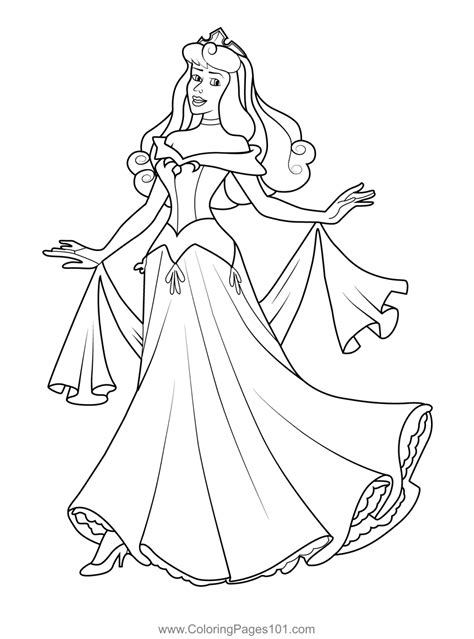 Aurora Dancing Coloring Page Coloring Pages Printable Coloring Pages