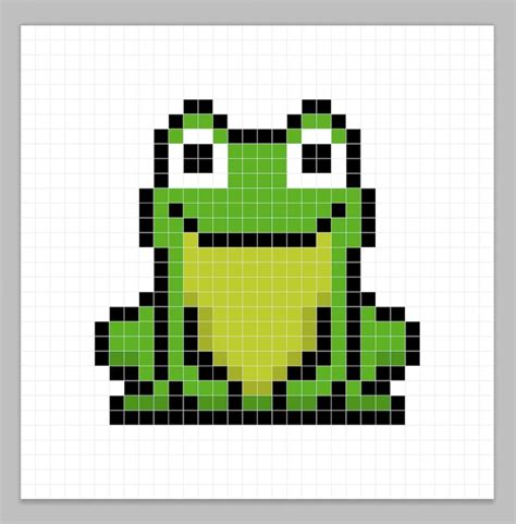 Easy Cute Pixel Art With Grid