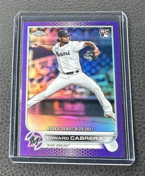 2022 Topps Chrome Update Edward Cabrera Rookie Debut Purple Refractor