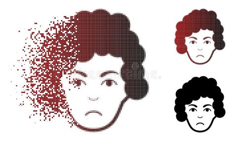 Icono De Semitono De La Cara De Pixelated De La Chispa Infeliz