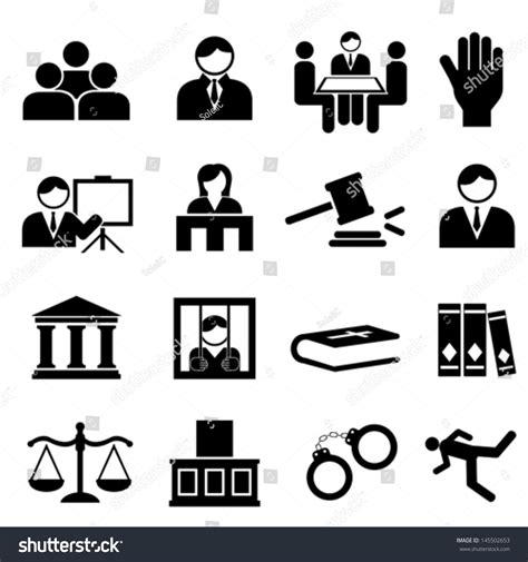 Law Legal Icon Set Stock Vector Royalty Free 145502653 Shutterstock