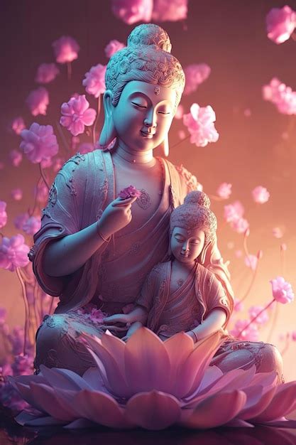 Premium Photo Illustration Of Baby Buddha And Guanyin Bodhisattva