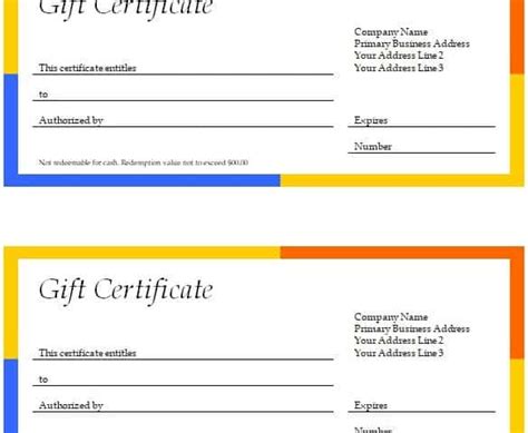 Ms Word Gift Certificate Template Database