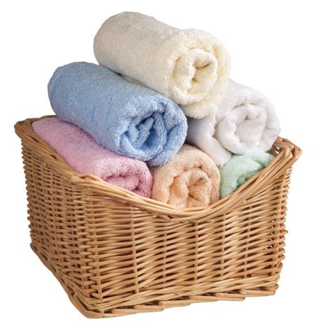 Fluffy Towels In A Basket Stock Image Image Of Isolated 35567293