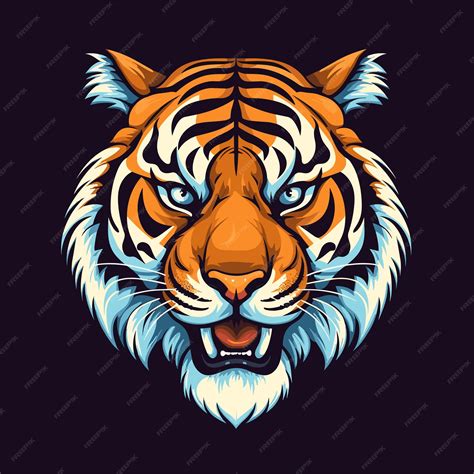 Король Кошка Тигр Мультфильм Вектор Иллюстрация агрессивный тигр ...