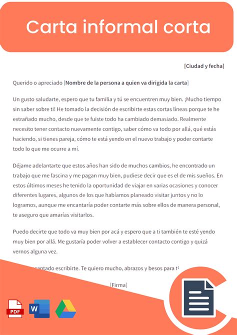 Carta Informal Guías Y Modelos Rellena Online Word Pdf