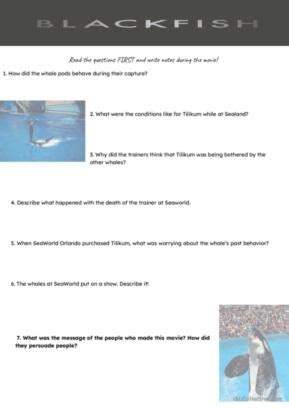 1 Blackfish English ESL Worksheets Pdf Doc