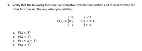 Solved Verify That The Following Function Is A Cumulative Chegg