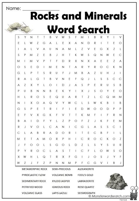 Geology Word Search Printable