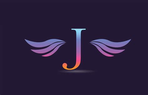 Colorful J Alphabet Letter Logo Icon Design With Wings Creative