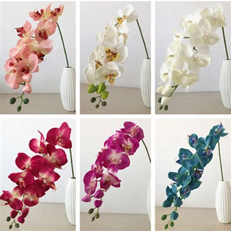 10p Phalaenopsis Orchid Flower 78cm Artificial Simulation Orchids White