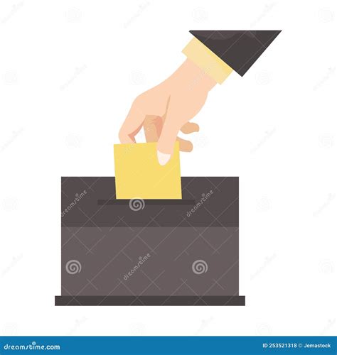 Mano Del Votante Insertar Tarjeta De Voto Ilustración del Vector