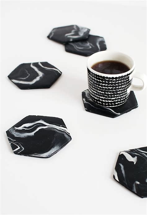 Diy Marble Hexagon Coasters Homey Oh My