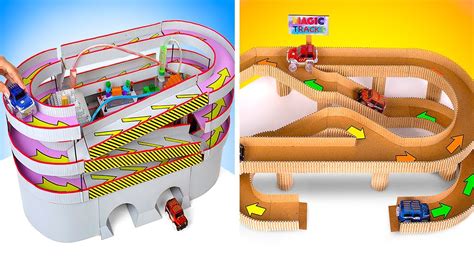 Diy Car Race Tracks From Cardboard Youtube