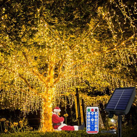 Aufun Eisregen Solar Lichterkette Au En Und Innen Led