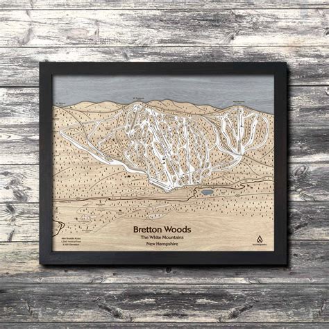 Bretton Woods, NH Ski Trail Map Art | Handcrafted Wood Mountain Art