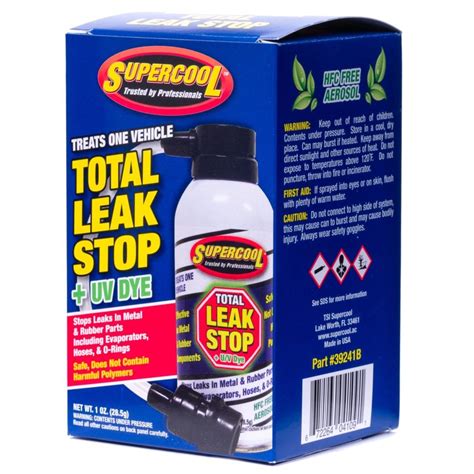 R134a Total Leak Stop With UV Dye Applicator Hose In Retail Box 1oz