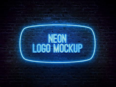 Neon Logo Mockup Psd Template