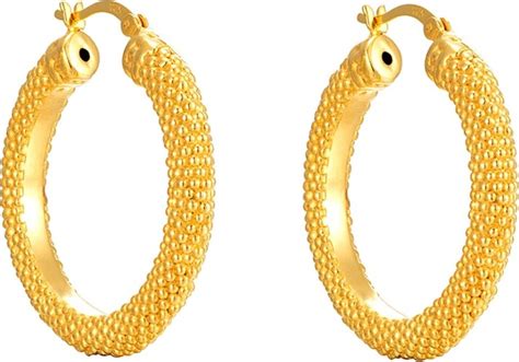 Seol Gold Ct Gold Vermeil Textured Hoop Earrings Shopstyle