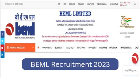 BEML Recruitment 2023 बईएमएल म गरप स क वभनन पद पर नकल