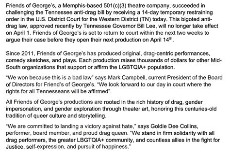 Trump Appointed Judge Halts Tennessee Drag Ban Reasons • Instinct