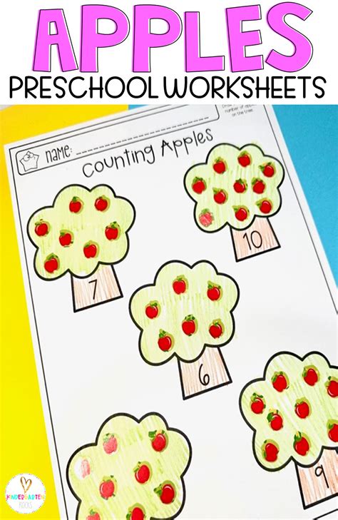 Apple Worksheets for Preschool - Kindergarten Rocks Resources