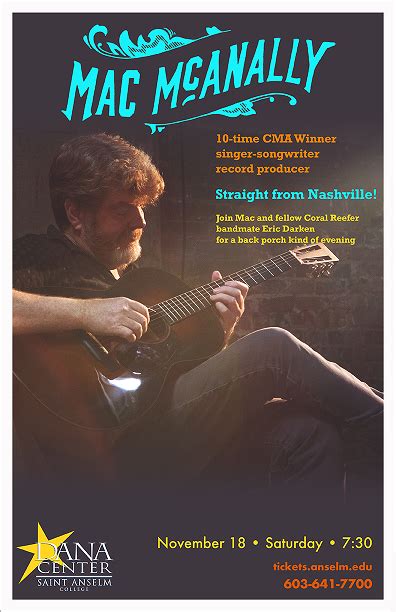 Tickets | Mac McAnally | Dana Center, Saint Anselm College