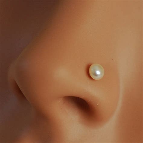 White Gold Nose Ring Etsy