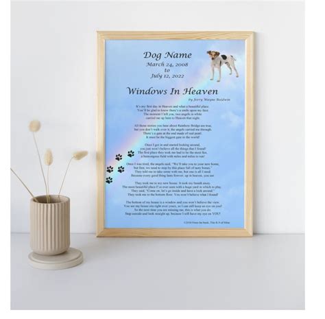 Memorial Gift Pet Memorial Poem Dog Memorial Keepsake Poem Personalized Pet Memorial Sympathy ...