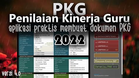 Aplikasi PKG Excel Praktis Mudah Penilaian Kinerja Guru YouTube