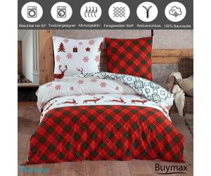 BuyMax Biber Winter Bettwäsche Set 155x220 cm 100 Baumwolle Flanell 2