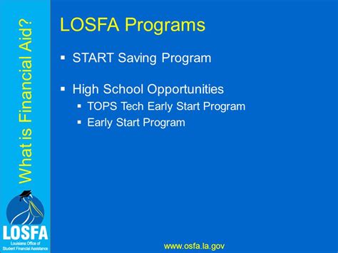 Losfa Programs Tops Scholarship College Access And Outreach Ppt Download