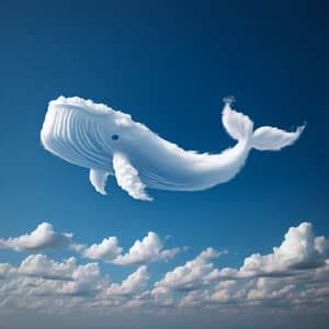 Surreal Blue Whale Soaring In The Sky Over Desert Ai Art Generator