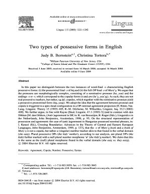 Fillable Online Csivc Csi Cuny Two Types Of Possessive Forms In English