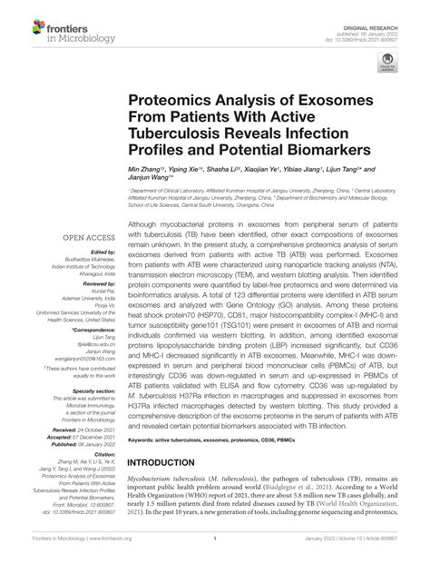 Pdf Proteomics Analysis Of Exosomes From Patients With Active