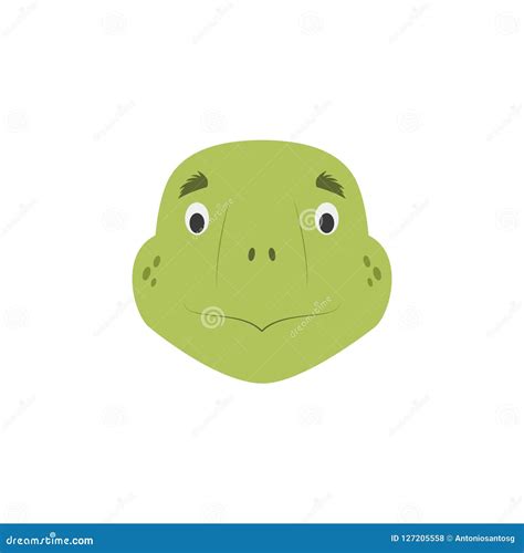 Turtle Face in Cartoon Style for Children. Stock Vector - Illustration ...